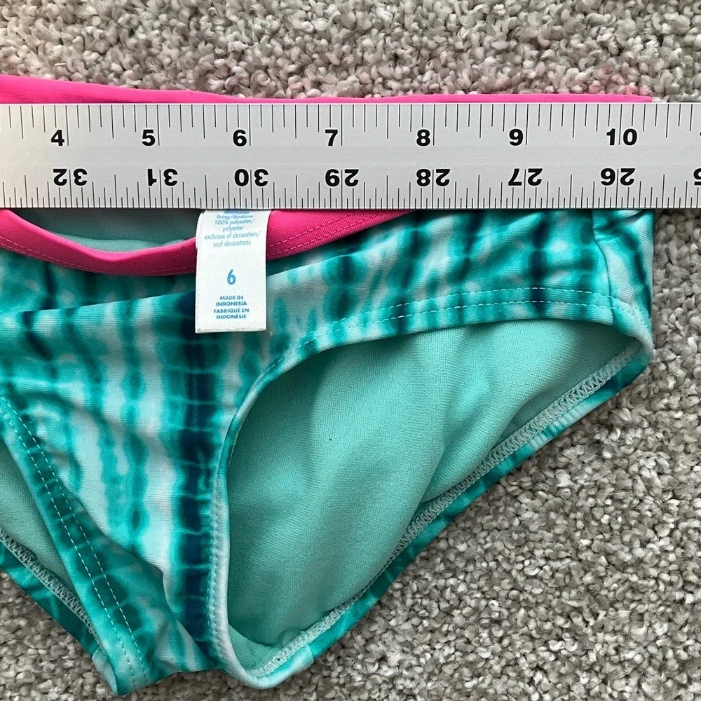 Justice Girls Size 6 Teal and Pink‎ Kids Swim Bikini